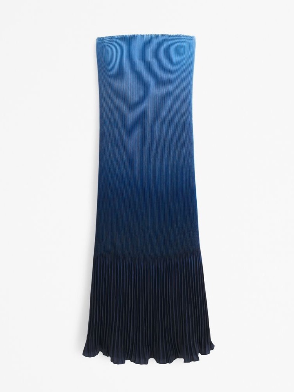 Abercrombie & Fitch blue ombre pleated strapless midi dress